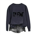 thumbnail image 2 of qelini Plus Size Graphic Crewneck Sweatshirts for Women Long Sleeved Sweatshirt No Hood Trendy Cute Ghost Print Spooky Season Halloween Day Event Pullover Fall Loose Tops Dark Gray M, 2 of 5