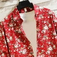 thumbnail image 4 of Blusa y camisa de manga larga con cuello vuelto para hombre, blusa informal de gran tamaño con solapa y botones, estampada, de poliéster, 4 of 4