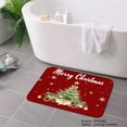 thumbnail image 3 of SPXUBZ Non Slip Flannel Floor Mat Merry Christmas Tree Design for Bathroom Kitchen Bedroom Decor 16x24 inch, 3 of 5