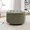 Eucalyptus Green Fabric, variant on Wovenbyrd Prescott Large Round Button-Tufted Storage Ottoman, Lift Off Lid - Bark