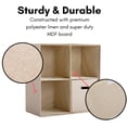 thumbnail image 2 of BirdRock Home Linen Cube Organizer Shelf with Four Storage Bins - Cream, 2 of 6