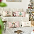 thumbnail image 2 of colorlife Merry Christmas Nutcracker Pink Throw Pillow Covers, 12 x 20 Inch Winter Holiday Party Cushion Case Decoration for Sofa Couch Set of 4, 2 of 6