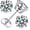 2 CTW (1 Ct Each) Silver _ 4 Prong, variant on Moissanite Stud Earrings, Round Cut D Color VVS1 Clarity Lab Created Moissanite Earrings Studs 18K White Gold Plated 925 Sterling Silver Jewelry for Women Men