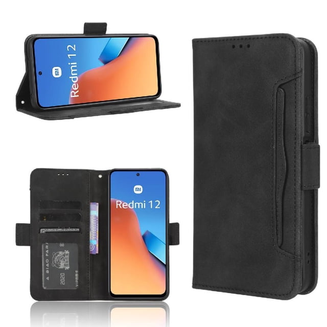 Funda Cartera Magnética para Xiaomi Redmi 12 4G- Tarjetero Desmontable, Cuero PU, Soporte