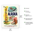 thumbnail image 2 of Alaska USA - The Alaska Flag Line - Pacific Northern Airlines - Vintage Airline Travel Poster c.1960s - Bamboo Fine Art 290gsm Paper (Unframed) 12x16in, 2 of 4