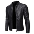 thumbnail image 7 of 2024 Mens Pu Leather Jacket Motorcycle Biker Men‘s Jackets Autumn Winter Warm Black Outdoor Outwear Coats Plus Szie 5Xl, 7 of 7