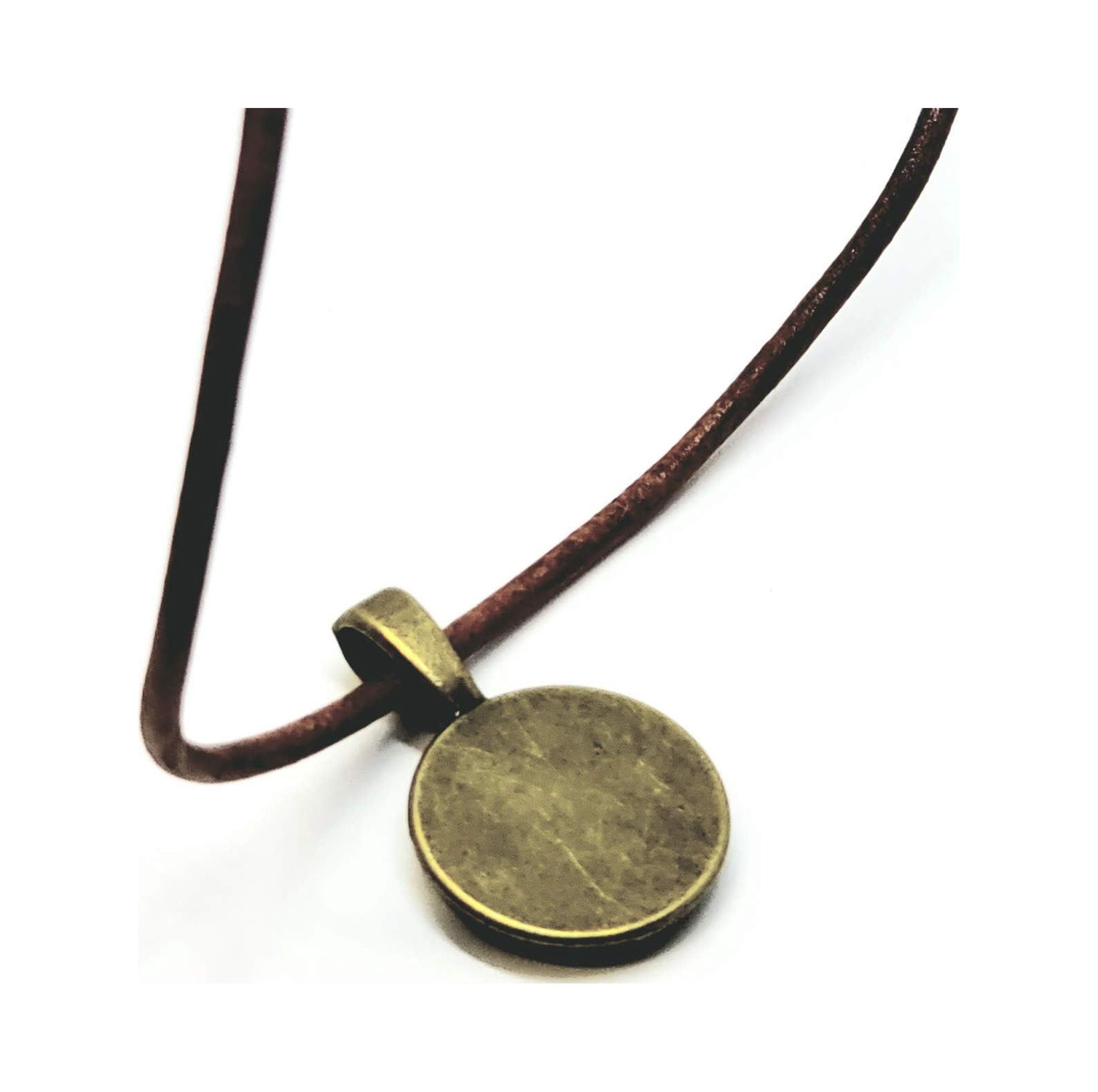 Mustard seed necklace for men, hand made rustic adjustable leather necklace, bronze and resin, faith and inspiration