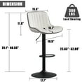 thumbnail image 5 of YOUNIKE Modern Bar Stools Set of 2 PU Leather Soft Cushion Adjustable Swivel Counter Stools Pub Chairs, White, 5 of 10