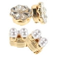 thumbnail image 4 of 4pcs Pearl Rehinestone Gosinks para mujeres Elegantes cubiertas de botones de camisa de flores elegantes Botones de manga de joyas para bodas y ocasiones especiales, 4 of 8