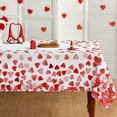 thumbnail image 4 of Valentines Day Tablecloth,52×70 Inch,Valentine's Decorations for Home Table Cloth Rectangle,Valentine Day Red Heart Decor Tablecloths Polyester for Picnic Party Dinner(#01), 4 of 4