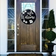 thumbnail image 2 of Metal Wall Art Decor 30 cm Round Hanging Wreath for Indoor Outdoor Home Garden Patio Welcome Decoration, 2 of 7