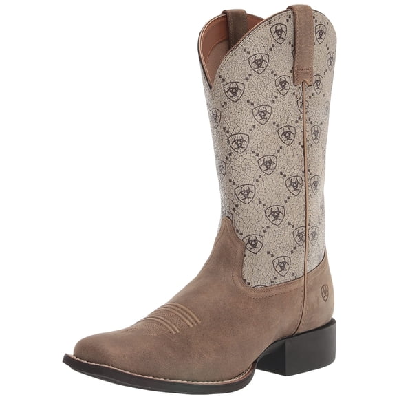 BOTAS ARIAT Round Up Ancha de Punta Cuadrada Marrón Talla 9