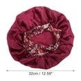 thumbnail image 2 of Unique Bargains 1 Pc Women Flowered Shower Cap for Bathroom Hotel Black Satin, Milk Silk, 2 of 5