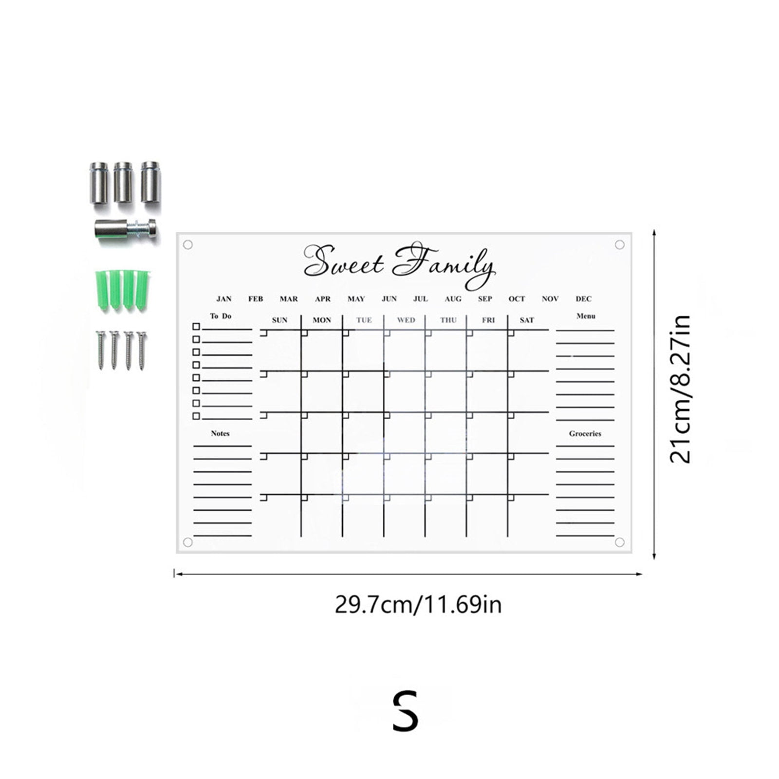 Pouches For Organization Wall Acrylic Weekly Planner Board Clear Dry Erases Calendar Planner Reusable Weekly Daily To Do List Board