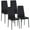 Black, variant on HOMCOM Dining Chairs Set of 4, Faux Leather Side Chairs with High Back