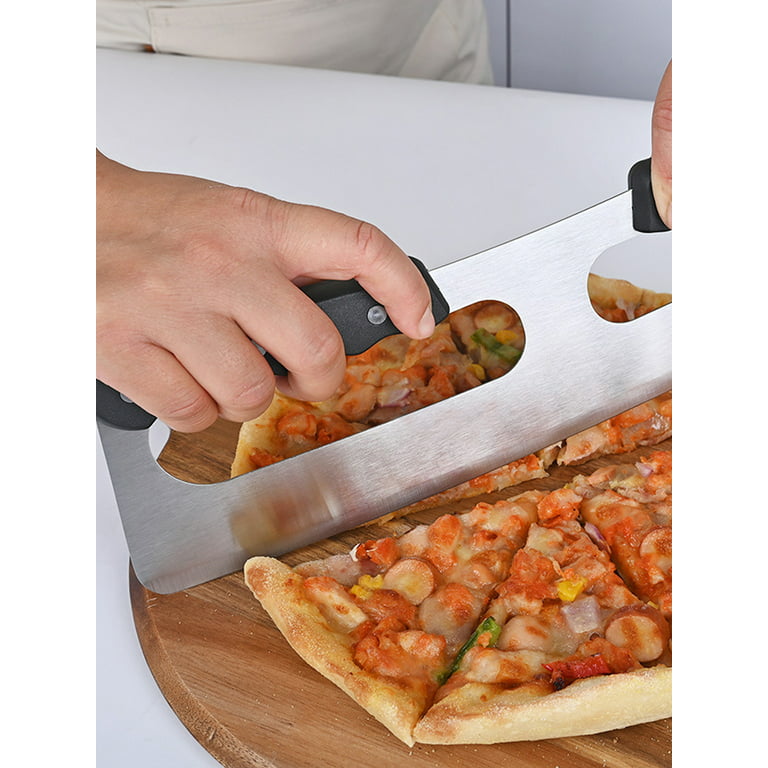  ZOCY Pizza Cutter Rocker with Wooden Handles & Protective  Cover, 14 Sharp Stainless Steel Pizza Slicer Wheel, Big Pizza Knife Cutters  for Kitchen Tool (14inch): Home & Kitchen
