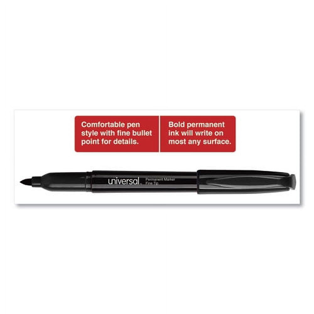 Pen-Style Permanent Marker Value Pack, Fine Bullet Tip, Black, 60/pack | Bundle of 2 Packs