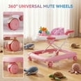 thumbnail image 5 of Baby Walker Boy Girl Music Lights Adjustable Foldable Anti-Rollover,Flower, 5 of 9