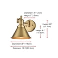 thumbnail image 2 of Living District Varden 7 inch Wall Sconce in Satin Gold, 2 of 7