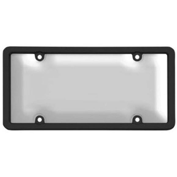 Cadre de Plaque d'Immatriculation Ultimate Tuf Combo et Bouclier à Bulles, Noir et Transparent