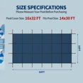 thumbnail image 2 of Swimming Pool Safety Cover for 14x30 Ft Rectangular Inground Pools, 16x32 Ft Mesh Cover with Triple Stitched Reinforcement, Includes Installation Hardware, Blue, 2 of 9