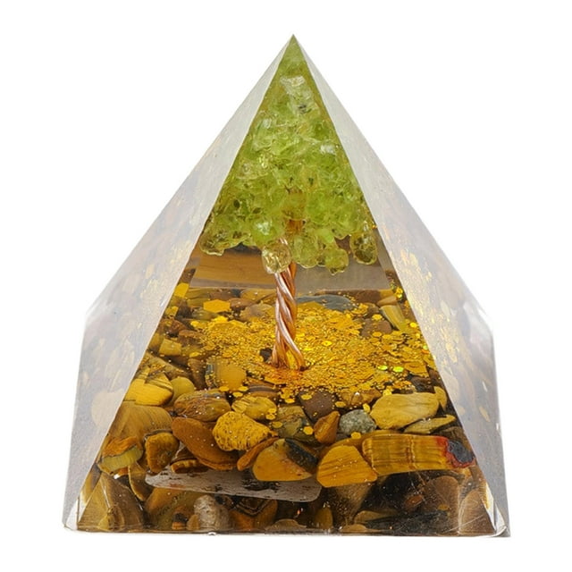 I Natural Crystal Stone Orgone Pyramid Energy Tower For Home Decor Meditation Spiritual Healing Chakra Balancing Design I 1.97X1.97X1.97 Inch