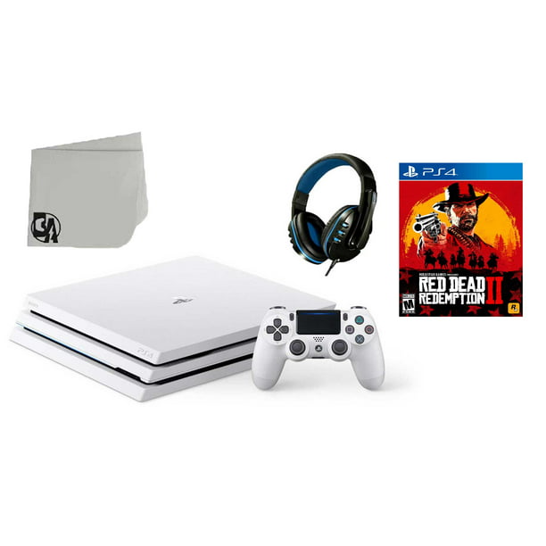 Sony PlayStation 4 PRO Glacier 1TB Gaming Console White with Red Dead 2 BOLT AXTION Bundle Like New - Walmart.com