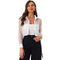 thumbnail image 1 of Blusa delantera con botones para mujer, dobladillo con lazo, cuello en punto, malla, camisa de manga larga transparente, top Blanco XS, 1 of 6