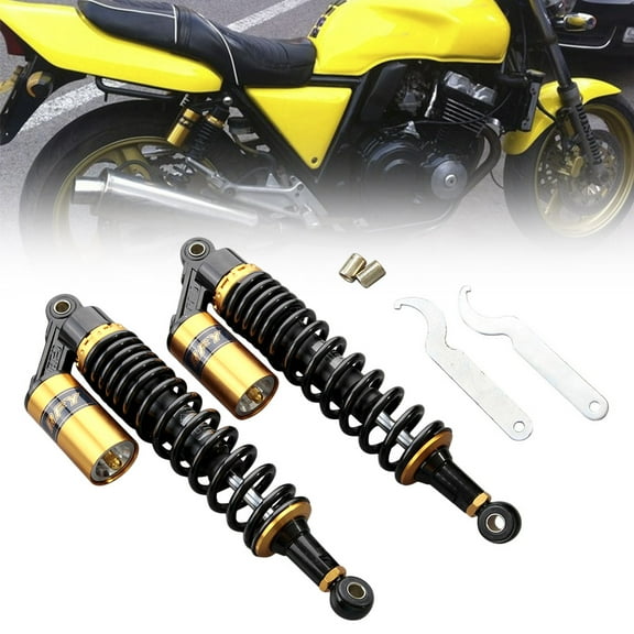 GZYF 340mm Rear Air Shock Absorbers Universal fit Honda Suzuki Yamaha Kawasaki ATV Go Kart Quad Dirt Sport Bikes Black & Gold