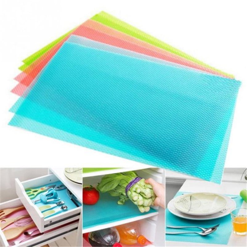17.71*120inch Clear Refrigerator Liners with Daisy Print,Washable Fridge Mats Shelf Liners Waterproof Fridge Pads Drawer Table Mats Refrigerator Mats for Shelves 