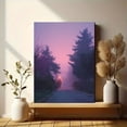 thumbnail image 6 of Misty Pink Sky Road Canvas Print Wall Art for Living Room Office Hotel Entryway Hallway, 6 of 8