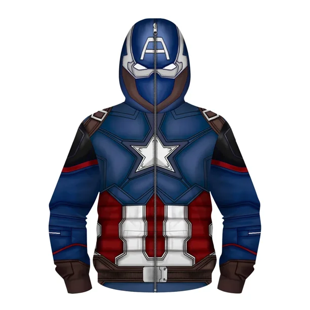Sudadera con capucha de superhéroe Spiderman de Los Vengadores para niños, Miles Morales, sudadera con cremallera 3D, chaqueta de Iron Man, disfraz de cosplay de anime para niños y niñas