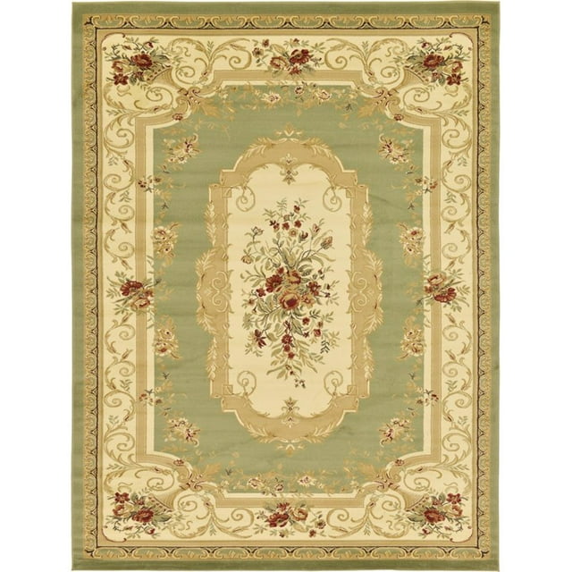 Unique Loom Versailles Medallion Motif Rug 9' x 12' Rectangle Green/Ivory