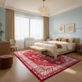 thumbnail image 2 of Ultrug Vintage Rugs Soft Accent Area Rug Retro Distressed Medallion Carpet for Bedroom Living Room Home Decor,5'x8',Red, 2 of 7