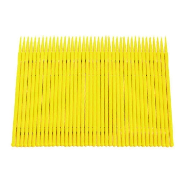 100pieces Disposable Micro Brush Swab Eyelash Extension Applicators - Yellow