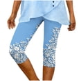 thumbnail image 6 of Ounisa Novelty Capri Leggings for Women 2026 New Trending Graphic Yoga Pants 3/4 Length Workout Daily Going Out Bottoms Navy, 6 of 7