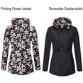 thumbnail image 4 of Baberdicy Women's Reversible Printed Raincoat, Lightweight Packable Waterproof Windbreaker , Reversible Printed Raincoat, Lightweight Windbreaker, Packable Jacket Black L, 4 of 5