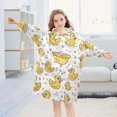 thumbnail image 5 of Dailycode Wearable Blanket Hoodie Oversized Sherpa Flannel Blankets with Pocket for 3-14 Year Old Duck and Bubbles, 5 of 7