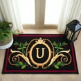 thumbnail image 3 of SAFAVIEH Monogram Jessamine Floral Indoor/Outdoor Area Rug, Black/Multi, 3' x 6', 3 of 7