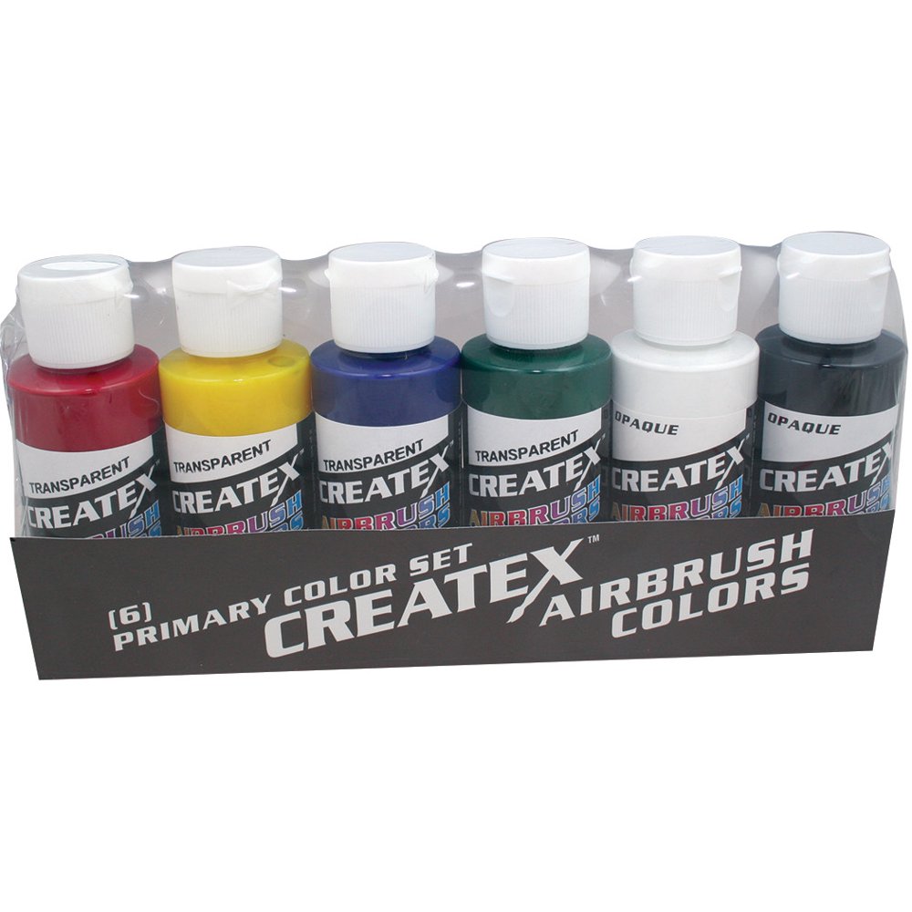 Createx Airbrush Color Set, 6Colors, Primary