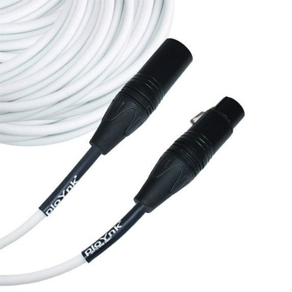 White Male To Female XLR Microphone Cable - 150 Ft Long