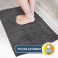 thumbnail image 3 of ® Shown on TV – Super Absorbent Microfiber Dog Door Mat for Muddy Paws, Non-Slip Washable Pet Rug, Quick Dry Chenille Entryway Carpet, Machine Washable Indoor Outdoor mat, Grey 30"x19", 3 of 5