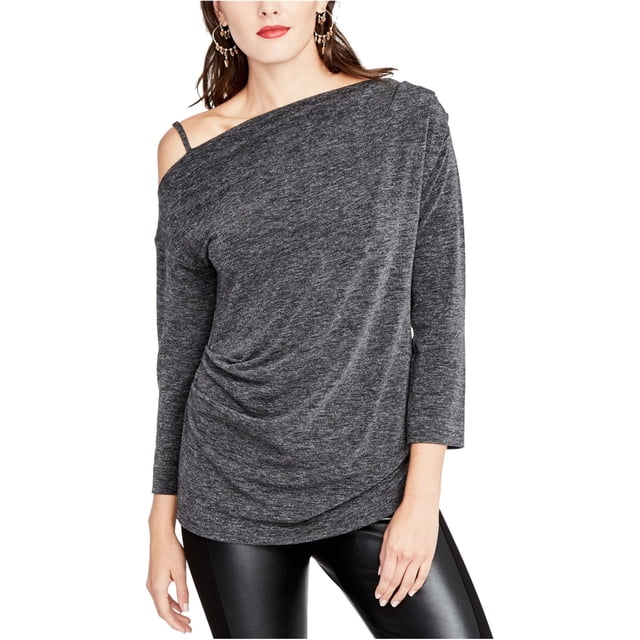 Blusa de punto asimétrica Rachel Roy para mujer, gris, grande