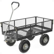 Open Box Gorilla Cart 800 Pound Capacity Steel Mesh Utility Wagon Cart, Black