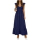 thumbnail image 1 of Vestido Casual Tops para las Mujeres Casual Cómodo sin Mangas Cuello en V Plegado Vestido Sólido, 1 of 8