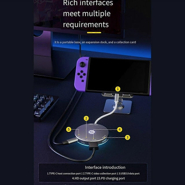 Aolion for Switch Video Capture Card TV Dock for Nintendo PC