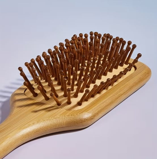 Bamboo Hair Brush - Scalp Massage Detangler for Wet and Dry Hair - Eco-Friendly Paddle Comb for Men and Women