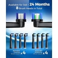 thumbnail image 4 of TEETHEORY Cepillo de dientes eléctrico giratorio para adultos con 8 cabezales de cepillo (2 tipos), cepillo de dientes eléctrico de limpieza profunda de 4 modos con potencia recargable y temporizador, 4 of 5