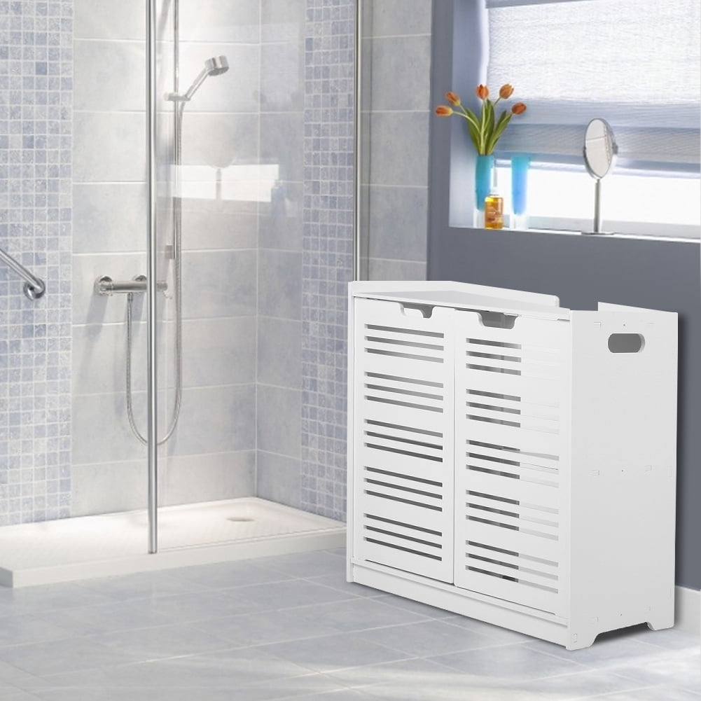 Freestanding Bathroom Vanity Under Sink Pedestal, Basin Sink Storage Cabinet with Double-sided Floor Storage Shelf(Not Include Basin Sink), White