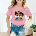 thumbnail image 2 of MEZZALL Kid Girls Cute Graphic T-Shirt Round Neck Short Sleeve Tee Summer Casual Tshirts Tops, Pink, 5-6 Years, 2 of 5
